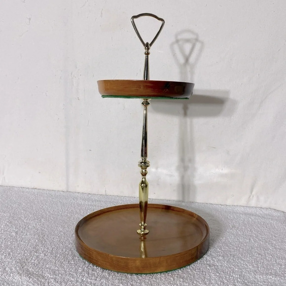 Vintage Hand Crafted In Sydney By The Sea Myrtlewood Two Tier  Serving Tray - Picture 2 of 14